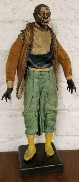 Late 18th/early 19th C.  Italian Neapolitan Large Blackamoor Creche Doll Figure