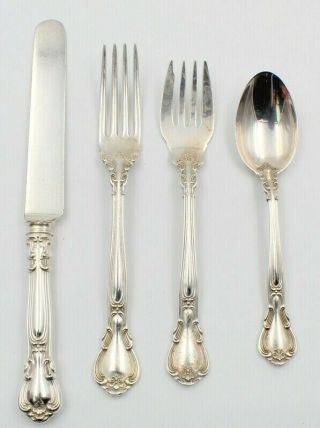 4 Piece Place Setting Gorham Sterling Silver Chantilly Old Mark - Nr 5798