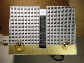 Vintage Emerson Tube Radio Model G - 1708/am - Fm/twin Speakers /works Great