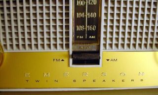 Vintage Emerson Tube Radio Model G - 1708/AM - FM/Twin Speakers /Works Great 6