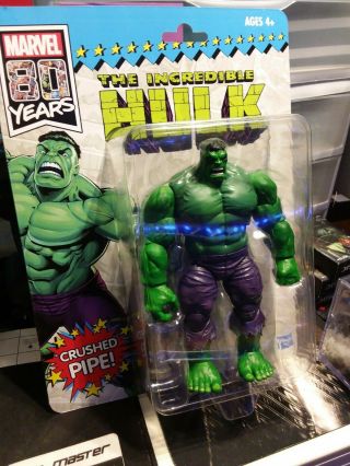 2019 Sdcc Hasbro Exclusive Marvel Incredible Hulk Vintage 80th Anny