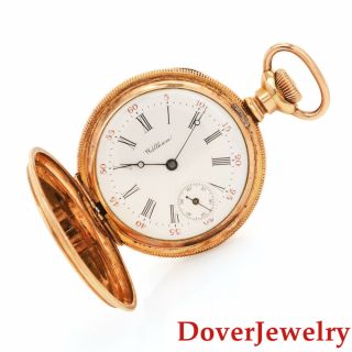 Vintage Waltham Gold Plated Engraved Pocket Watch 41.  6 Grams Nr