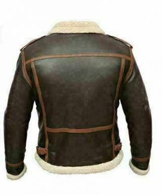 Mens Resident Evil Biker Sports Sheepskin Aviator Bomber Leather Jacket 2