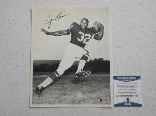 Jim Brown Vintage Signed Auto 8x10 Beckett Bas Cleveland Browns