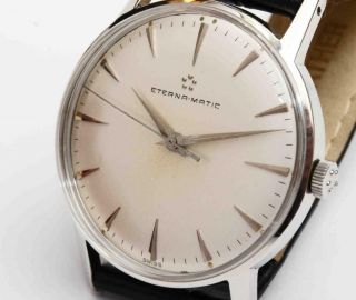 1960 Vintage Eterna - Matic Stainless Steel Mens Writwatch -