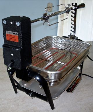 Vintage Farberware Open Hearth Indoor Electric Rotisserie Grill 455 - A Usa