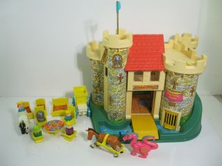 Vintage Fisher Price Play Family Castle With Accessories