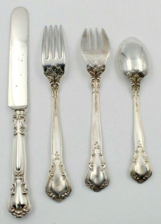 4 PIECE PLACE SETTING GORHAM STERLING SILVER CHANTILLY OLD MARK - NR 5797 2