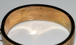 Victorian Gold Filled TAILLE D ' EPARGNE Ivy Double Sided Hinged Bangle Bracelet 7