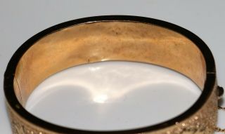 Victorian Gold Filled TAILLE D ' EPARGNE Ivy Double Sided Hinged Bangle Bracelet 8