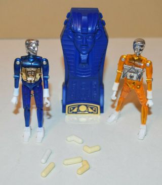 Vintage Mego Blue & Orange Micronaut Time Travelers,  Time Chamber,  & Connectors