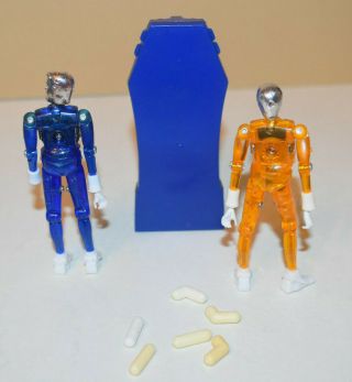 Vintage Mego Blue & Orange Micronaut Time Travelers,  Time Chamber,  & Connectors 6