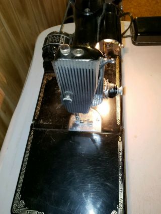 vintage singer sewing machine featherweight cat 3 - 120 black foot pedal box 221 - 1 6