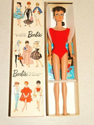 Barbie: Vintage Brunette Ponytail Barbie Doll W/box