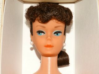 Barbie: VINTAGE Brunette PONYTAIL BARBIE Doll w/BOX 2
