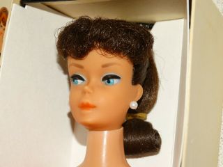 Barbie: VINTAGE Brunette PONYTAIL BARBIE Doll w/BOX 4
