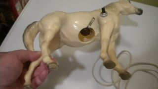 Vintage Breyer Horse Night LIGHT LAMP Alabaster w/ Gray Hooves,  Mane & Tail 10