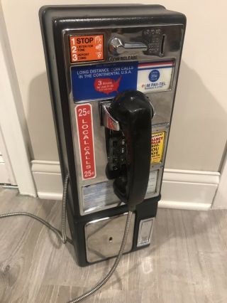 Vintage Coin Pay Phone Chrome Quadrum Telecom GTE Prop Heavy TH2 5