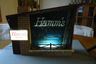 Vtg Hamms Beer Starry Night Motion Light Sign Great
