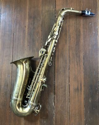 Vintage Antique Brass Pierre Maure Saxophone Alto Sax Saxophone