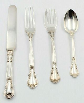 4 Piece Place Setting Gorham Sterling Silver Chantilly Old Mark - Nr 5733