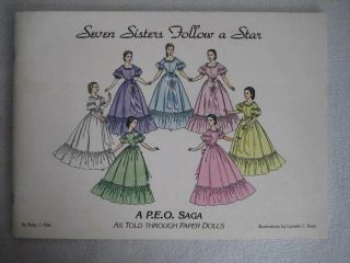 Seven Sisters Follow A Star Paper Dolls Book A P.  E.  O.  Saga 1987 Uncut Vintage