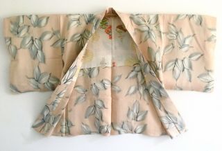 Japanese Vintage Silk Kimono Haori Jacket Party Dress / Gown / Art Textaile