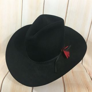 Vintage Resistol Black Long Oval Cowboy Western Hat 3x Beaver Size 7