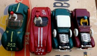 Vintage 1960s Sears Allstate Marx Auto Road Racer Set W/ 4 Slot Cars Race