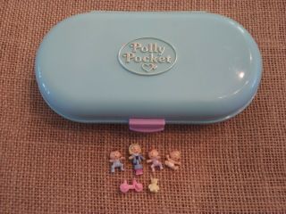 Polly Pocket 1992 Bluebird Babysitting Stamper Nursery Baby Compact Complete Y1