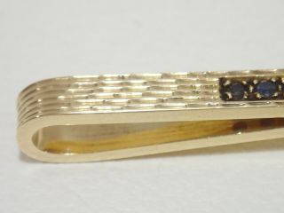 TIFFANY & CO.  14k gold tie clip with sapphires vintage item 4