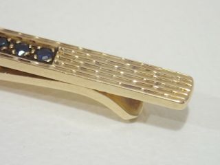 TIFFANY & CO.  14k gold tie clip with sapphires vintage item 5