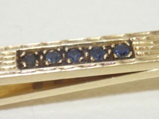 TIFFANY & CO.  14k gold tie clip with sapphires vintage item 6
