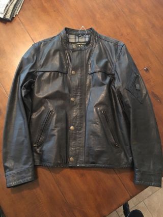 Incredibly Rare Belstaff Hardmead Black Leather Jacket Sz.  L.