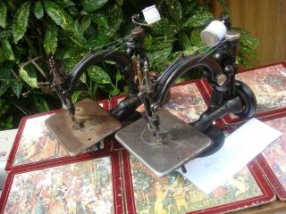 2 Old Vintage Antique Sewing Machine Wilcox Willcox & Gibbs For Restoration