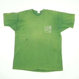 Destroyed Vtg Sun Wash Faded T - Shirt L/xl? Single Stitch Distressed Grunge Green