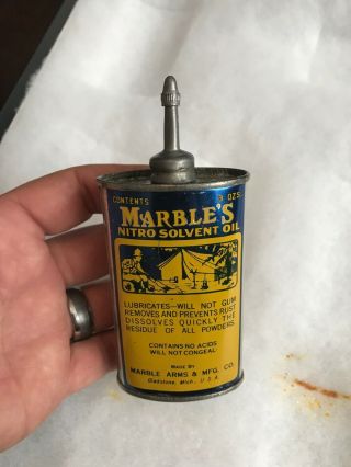 Vintage Handy Oiler Gun Oil Can Tin Lead Top Marbles Rare Camping Household Oil