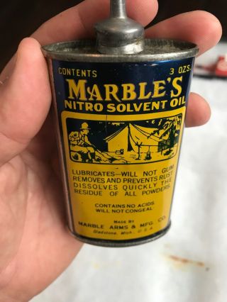 Vintage Handy Oiler Gun Oil Can Tin Lead Top Marbles Rare Camping Household Oil 7
