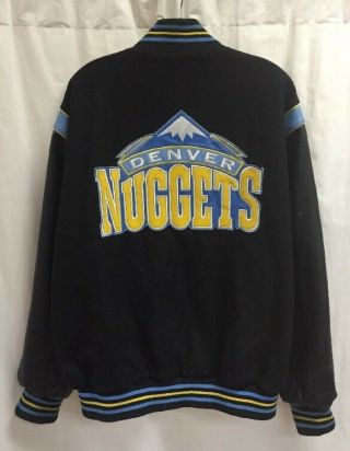 Vintage Denver Nuggets Jeff Hamilton Letterman Varsity Reversible Jacket Size L