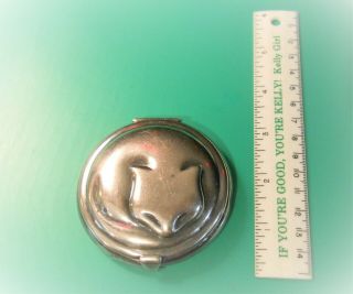Rare - Vintage Tiffany Sterling Silver Sleeping Cat Compact
