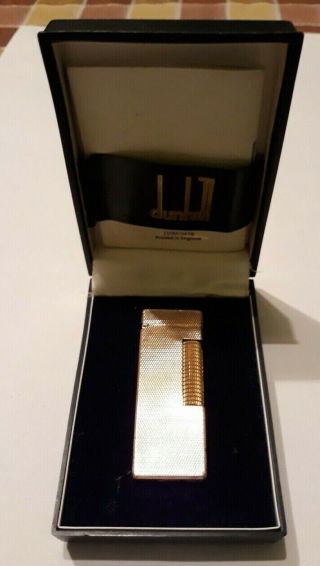 Vintage Gold Plated Dunhill Rollagas Lighter - Dunhill Lighter Boxed