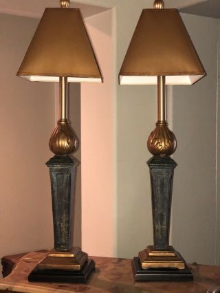 Leonard Foss Lamb 1950’s Regency Style Table Lamps Rare 2