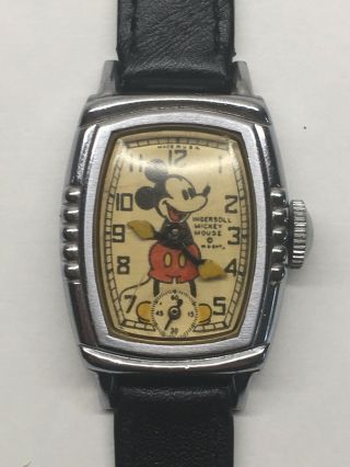 Vintage 1930s Ingersoll Pink Floyd Mickey Mouse Wrist Watch 5 Notch Bob Geldof 2