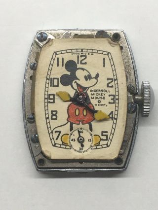 Vintage 1930s Ingersoll Pink Floyd Mickey Mouse Wrist Watch 5 Notch Bob Geldof 7