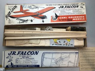 Vintage Carl Goldberg Jr Falcon Balsa Model Airplane Kit