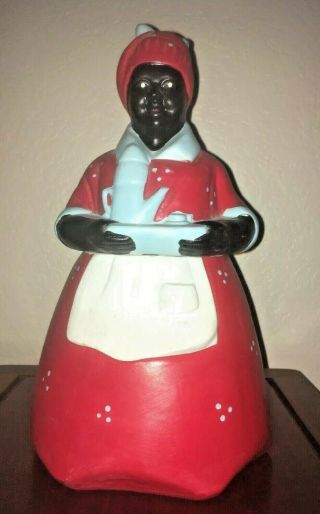 Rare Black Americana Aunt Jemima Mammy Vintage Cookie Jar With Teapot Folkart