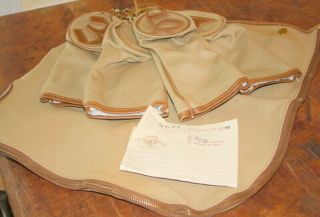 Rare Ghurka Marley Hodgson GB91 T - 8 Carmel Canvas Leather Trim Golf Bag K99 8