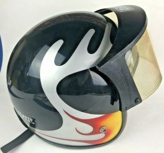 Vintage John Deere Snowmobile Helmet Flames Antlers 70 