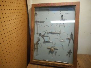 Antique Miller Falls Precision Tools Machinist Hardware Store Display Cabinet