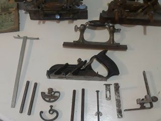 Vintage stanley No.  55 plane,  cutters,  & parts wood tools 2